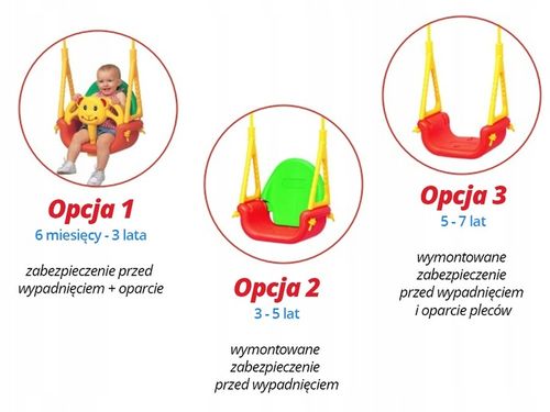 HUŚTAWKA DLA DZIECI OGRODOWA DOMOWA MODUŁOWA KUBEŁKOWA 3w1 BEZPIECZNA na Arena.pl