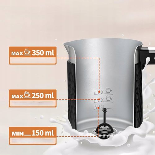Spieniacz Do Mleka Kawy Elektryczny 5W1 350Ml Wyświetlacz Do Latte Auto Off na Arena.pl