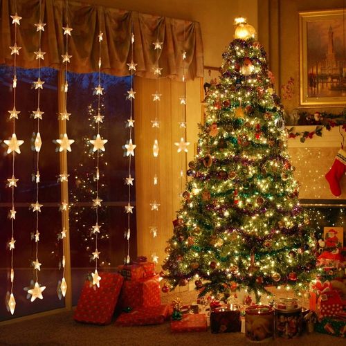 Kurtyny gwiazdowe 144 Łańcuchy świetlne LED na okno z zdalnym timerem na Arena.pl