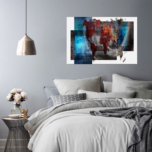 Obraz na płótnie - Canvas, Kompozycja z mapą świata 70x50 na Arena.pl