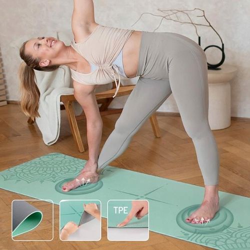 Mata materac miękka TPE podwójna warstwa 182x61cm ZESTAW z pokrowcem +paski na Arena.pl