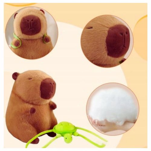 Maskotka Kapibara pluszak żółwik zabawka z plecakiem miękka pluszowa na Arena.pl