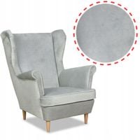 Fotel uszak Angelo skandynawski  jasno szary popielaty siwy