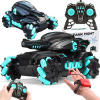 CZOŁG SAMOCHÓD ZDALNIE STEROWANY Z ARMATĄ NA ŻELOWE KULKI 4x4 PILOT I GESTY