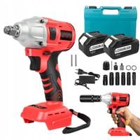 BEZSZCZOTKOWY KLUCZ UDAROWY AKUMULATOROWY DO KÓŁ 18V 2XAKU NASADKI ZESTAW