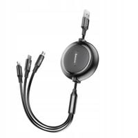 BASEUS kabel zwijany 3w1 USB A do Micro USB / Lightning / Typ C 3,5A CAMLT-