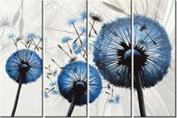 120CM 80 OBRAZ 4 ELEM DMUCHAWCE NIEBIESKIM KOLORZE ŚCIENNY