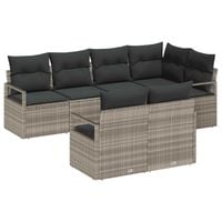 Zestaw Sof 7 pcs Jasnoszary polirattan
