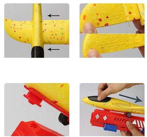 Samolot Styropianowy Wyrzutnia Duzy 35x32cm - Idealny prezent dla dzieci na Arena.pl