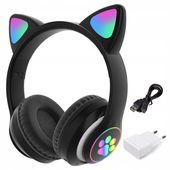 KOCIE USZY SŁUCHAWKI DLA DZIECI BLUETOOTH KOTEK