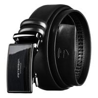 skórzany pasek męski w czarnym kolorze z automatyczną klamrą - peterson 135