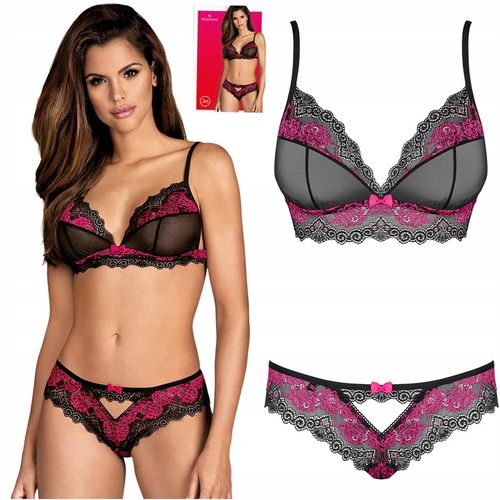 Komplet bielizny damskiej koronkowej biustonosz i figi OBSESSIVE Tulia S/M na Arena.pl