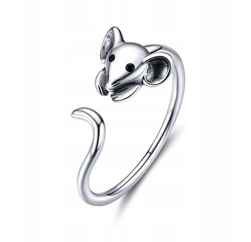 Pierścionek mysz myszka srebrny 925 regulowany na Arena.pl