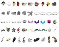 Zestaw Pierścionków mix wzorów kolorów 50 sztuk modny komplet