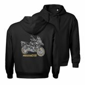 Bluza z kapturem motocyklowa z motocyklem na motor BMW GS 1250 Adventure męska czarna XL