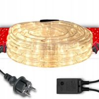 WĄŻ ŚWIETLNY ZEWNĘTRZNY 240 LED LAMPKI CHOINKOWE IP44 10m CIEPŁY BIAŁY