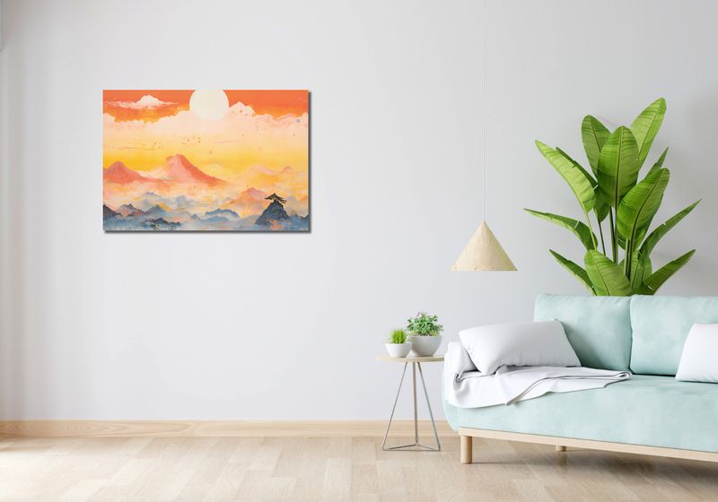 Obraz 90x60cm Świt nad Krainą Ciszych Gór zdjęcie 2