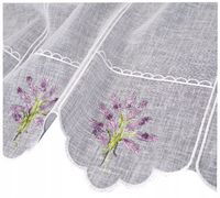 ZAZDROSTKA kuchenna firana do kuchni LAWENDA HAFTOWANA a'la len wys. 60 cm