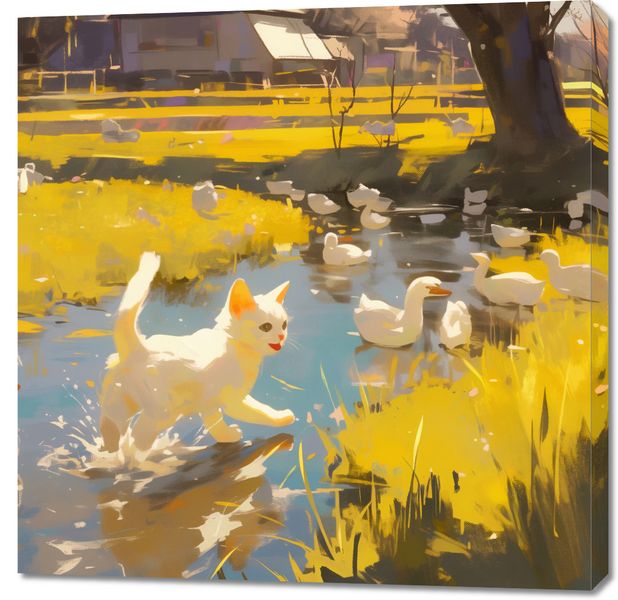 Obraz 90x90cm Słońce na Wsi zdjęcie 1