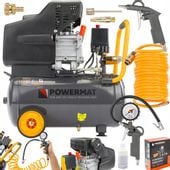 KOMPRESOR OLEJOWY 24L SPRĘŻARKA 8 BAR 206 l/min 230V ZESTAW PISTOLET
