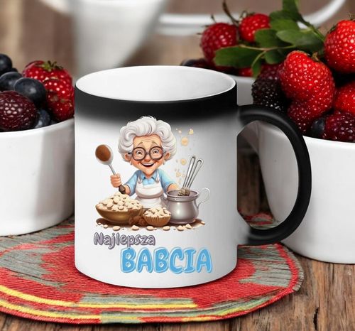 KUBEK MAGICZNY Z NADRUKIEM PREZENT NA DZIEŃ BABCI URODZINY BABCIA na Arena.pl