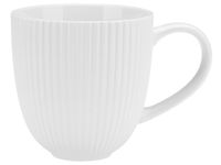 Kubek porcelanowy RAVI GAIA 360 ml biały matowy ryflowany