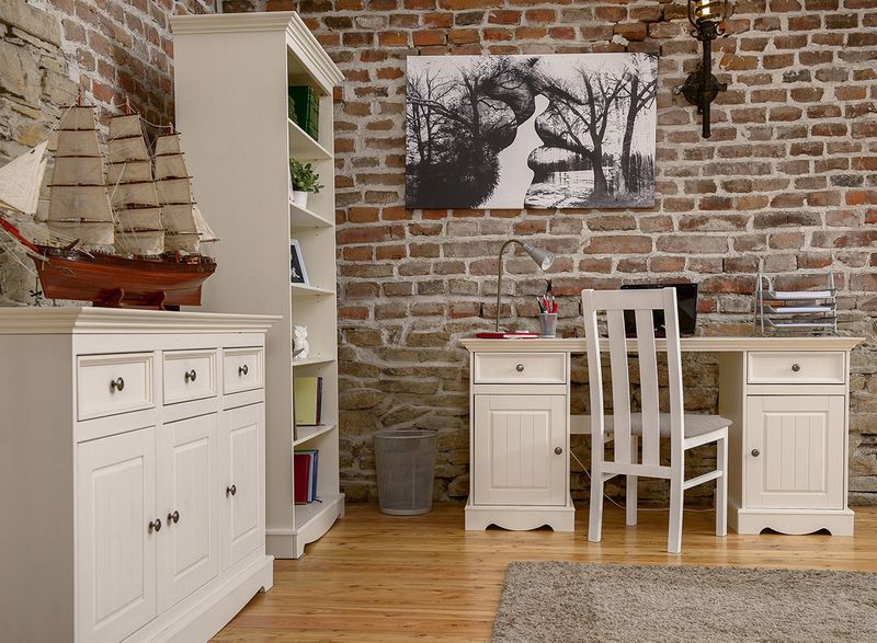 REGAŁ BELLUNO BIAŁY DREWNO SOSNOWE PL007B zdjęcie 6