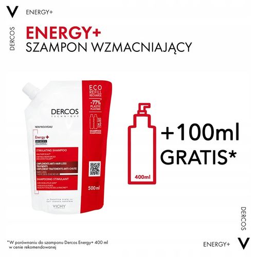 Vichy Dercos Energy+ Refill Szampon Przeciw Wypadaniu Włosów 500 ml na Arena.pl