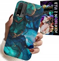 ETUI DO XIAOMI REDMI 9T - NIEBIESKO ZIELONY MARMUREK PLECKI WZORY