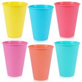 6x Kubki Piknikowe Turystyczne Plastikowe Wielorazowe do Napojów 400 ml