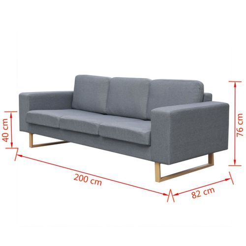 Sofa 3-os. jasnoszara VidaXL na Arena.pl
