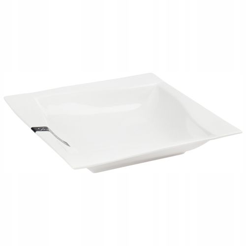 TALERZ OBIADOWY GŁĘBOKI KWADRATOWY 20,5CM VIVA PORCELANOWY DO ZUPY MAKARONU na Arena.pl