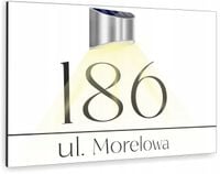 biała TABLICZKA podświetlana ADRESOWA numer posesji dibond 40x30 cm