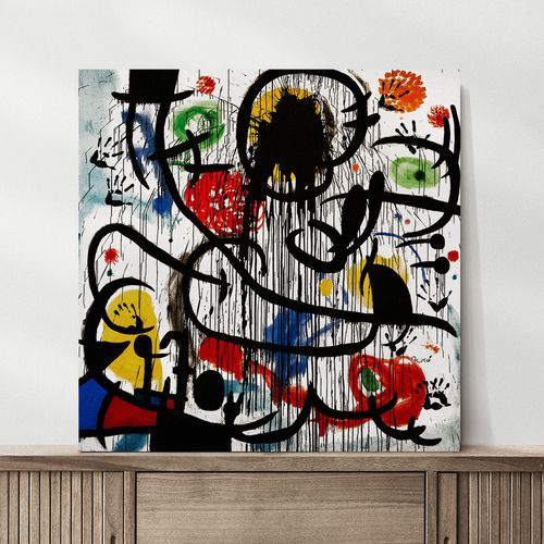 Obraz na płótnie abstrakcja Joan Miro 70x70 cm na Arena.pl
