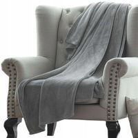 KOC 160x200 MIKROFIBRA NARZUTA NA ŁÓŻKO PLED POLAR MIĘKKI PLUSZ SZARY