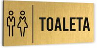 Tabliczka na drzwi WC TOALETA DAMSKO-MĘSKA Piktogram informacyjna Aluminium