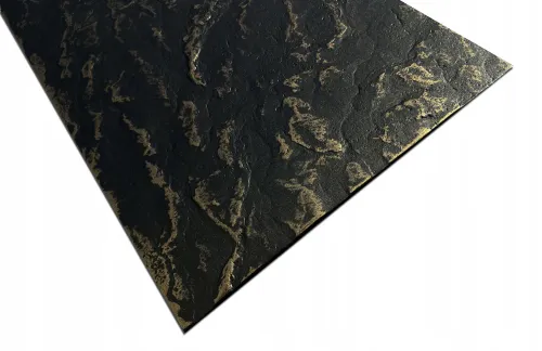 Panele Ścienne Kamień Naturalny beton CZARNY Złoty imit. 3D 0,5m2 GŁAZ C-Z na Arena.pl