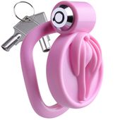 Mini Klatka Na Penisa Typu Flat, Różowy Pas Cnoty Chastity Mini Cage Sissy