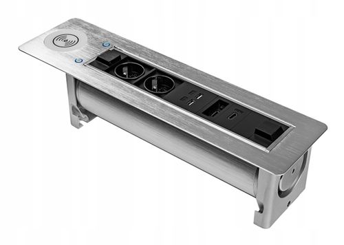 Gniazdo obrotowe blatowe do biurka mediaport indukcja HDMI SPS-E25S na Arena.pl