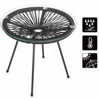 ZESTAW MEBLI NA BALKON TARAS OGRÓD STÓŁ + 2 FOTELE