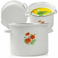 GARNEK TRADYCYJNY EMALIOWANY 4,5L 20CM ZDOBIONY WZÓR MAKI GAZ INDUKCJA