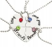 Naszyjnik Przyjaźni przyjaciółek 4w1 serce Best  B2_B