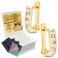 Złote Kolczyki Dziecięce 585 Na Komunię Chrzest Grawer + PREZENT GRATIS