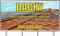 BANER REKLAMOWY 130x80cm oczkowany projekt w cenie POKRYCIA DACHOWE