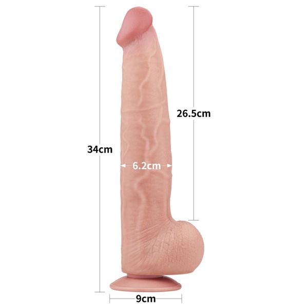 13.5'' King Sized Sliding Skin Dual Layer Dong zdjęcie 3
