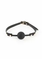 fetish & fashion janice gag - anatomiczny knebel z regulacją pu czarny