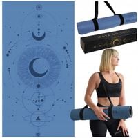 PIĘKNA MATA PREMIUM DO JOGI ĆWICZEŃ KAUCZUK PU WZÓR KSIĘŻYCA