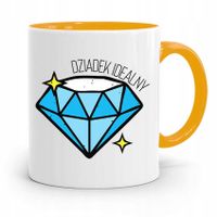 Kubek Żółty Na Dzień Dziadka Dziadek Idealny Z Nadrukiem Ze Zdjęciem