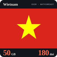 Karta eSIM Internet Wietnam 50 GB na 180 dni - bez rejestracji