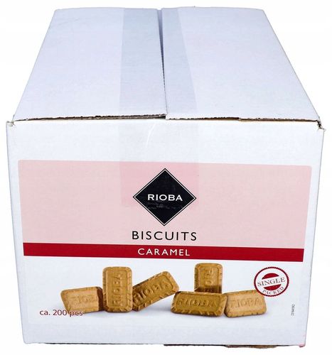CIASTKA DO KAWY karmelowe RIOBA Thank You 1200g 200szt pakowane pojedynczo na Arena.pl